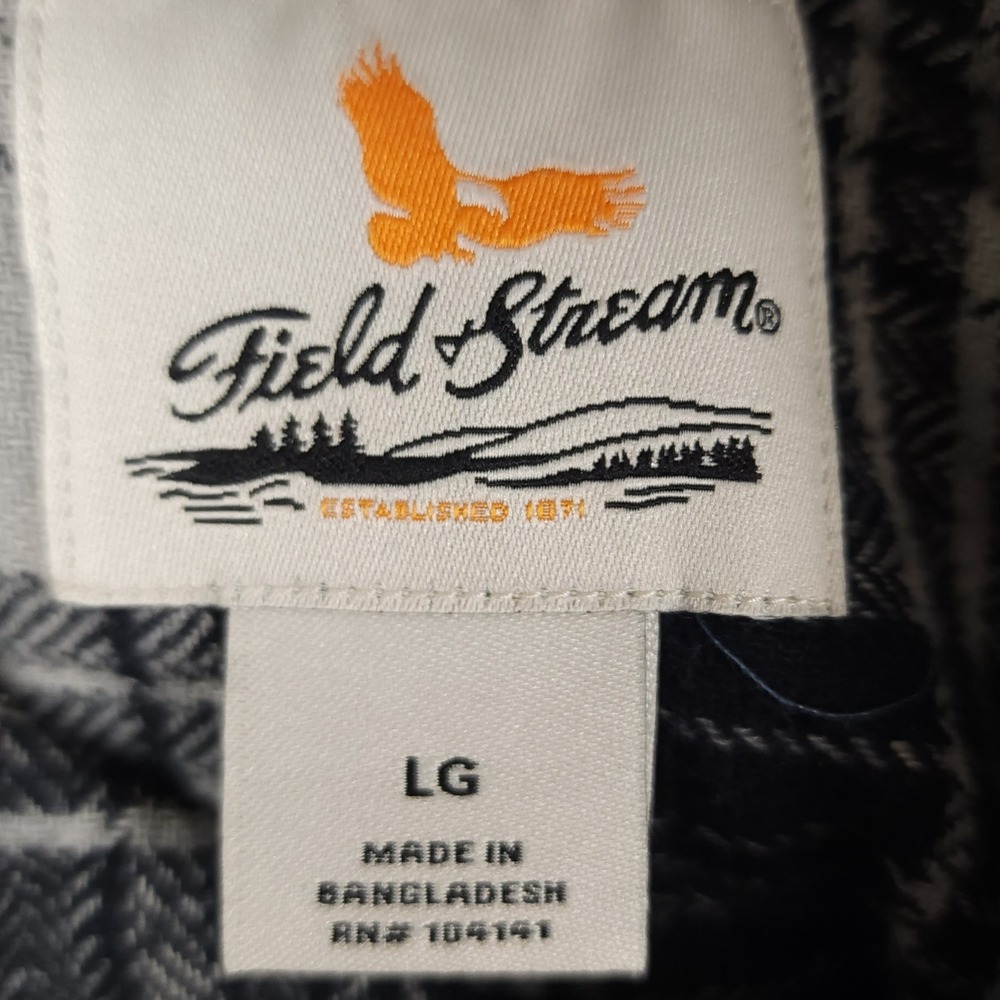 Field‎ & Stream Men's Large LG Flannel Long Sleeve Button Up Shirt 100% Cotton - Picture 6 of 8